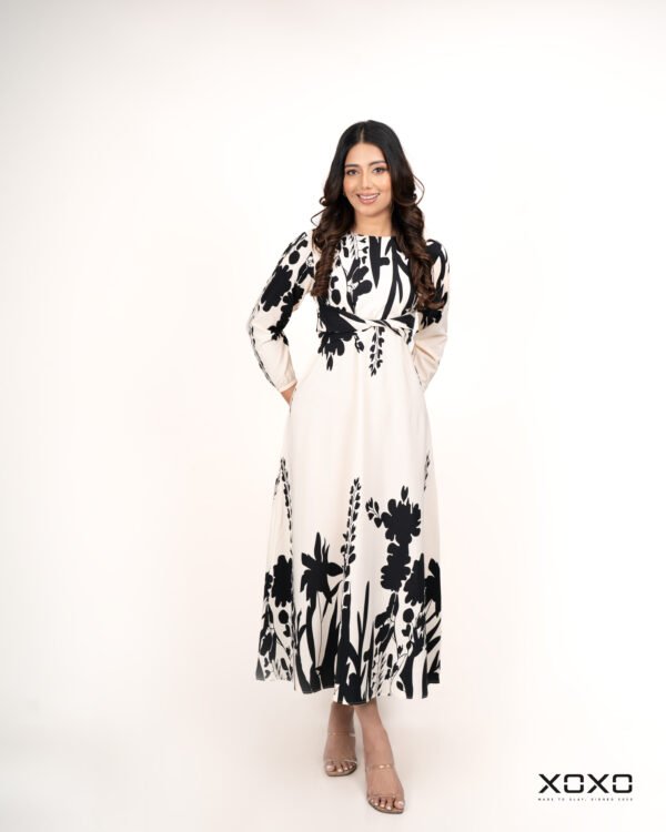 Black & White Long Sleeve Dress