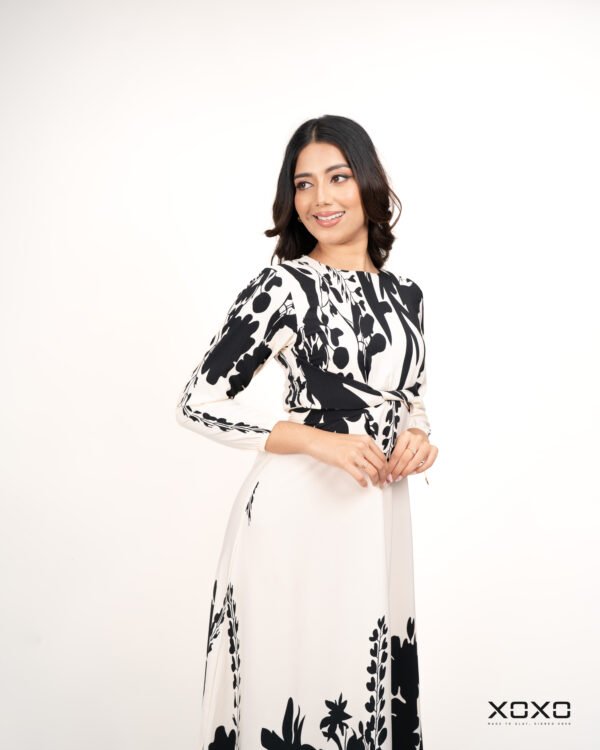 Black & White Long Sleeve Dress